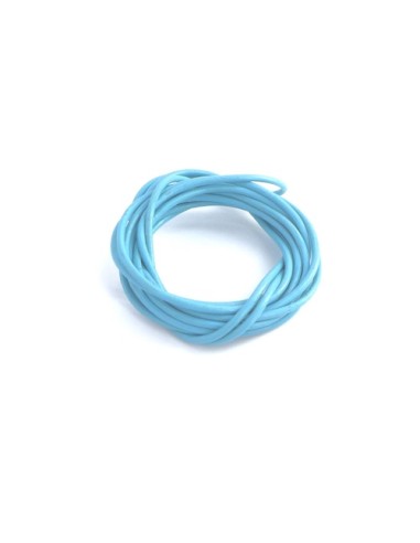 Cordon cuir 2mm bleu cyan