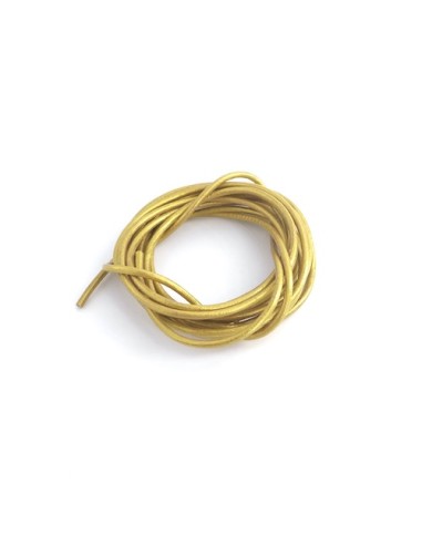 lacet cuir rond 2mm couleur or