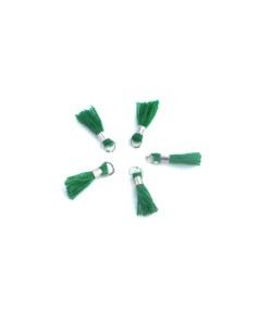 Mini pompon vert et argenté pour création DIY