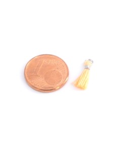 Mini pompon orange pâle attache argenté 2