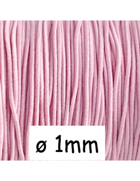 Fil élastique rose dragée pour bijoux 1mm
