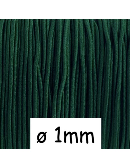 Fil élastique 1mm pour bijoux vert foncé Fil élastique 1mm pour bijoux vert foncé
