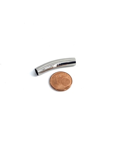 Tube argenté en acier inox à gros trou