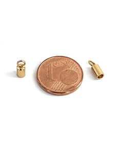 Embout rond doré en acier inoxydable pour cordon 2mm 2