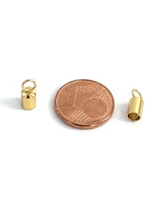 Embout rond doré en acier inoxydable pour cordon 3mm 2