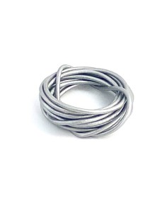 Cordon cuir argenté 3mm pour création bijoux 2