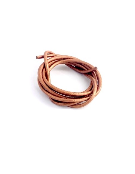 Cuir rond 2,5mm cuivré pour loisirs créatifs