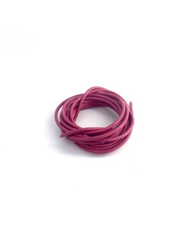 Lacet cuir rond rose fuchsia pour DIY 2.5mm