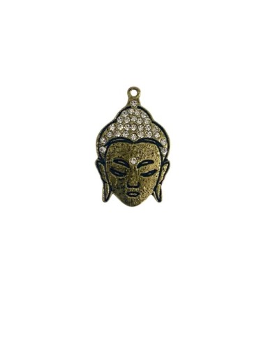 Charm Bouddha bronze avec strass brillant pour création bijoux