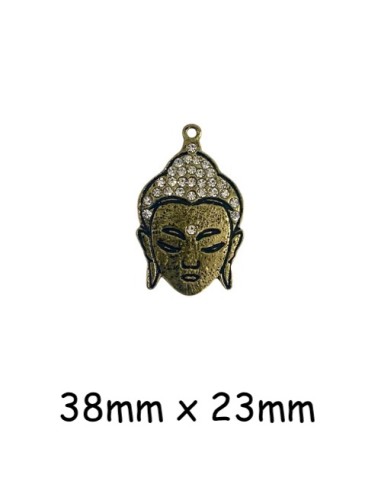 Pendentif Bouddha bronze avec strass