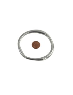 Grand anneau connecteur argenté irrégulier 2