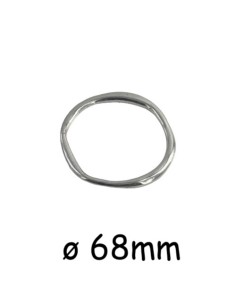 Grand anneau connecteur argenté irrégulier