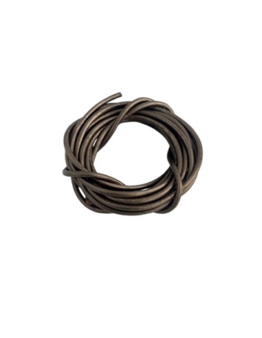 Cordon cuir marron bronze diamètre 2,5mm pour création DIY