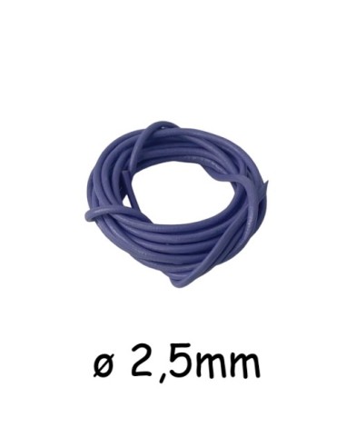 Lacet cuir rond 2mm bleu lavande pour création bijoux