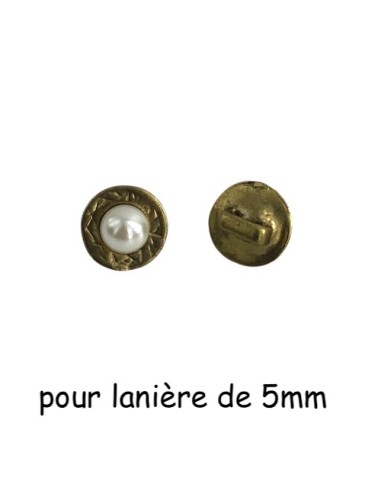 Perle passant doré pâle perle style perle d'eau douce pour lanière de 5mm