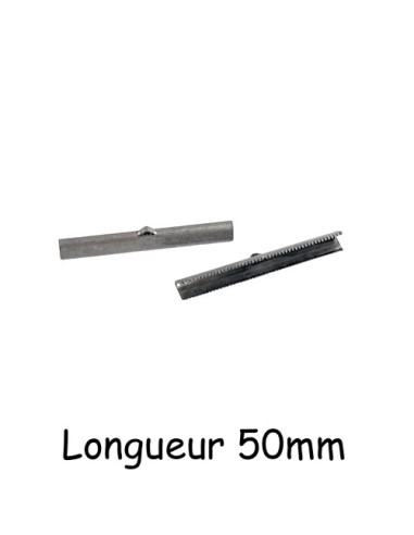 Embouts griffe 50mm en métal argenté, embout sangle