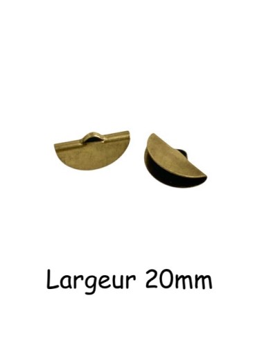 Embouts griffe demi lune bronze 20mm, pince demi lune, serre ruban