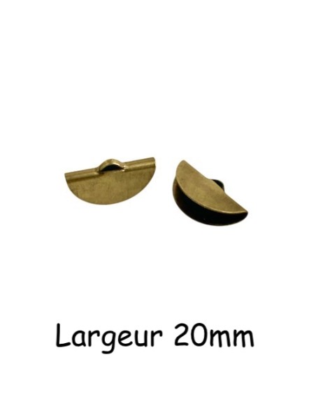 Embouts griffe demi lune bronze 20mm, pince demi lune, serre ruban Embouts griffe demi lune bronze 20mm, pince demi lune, serre ruban