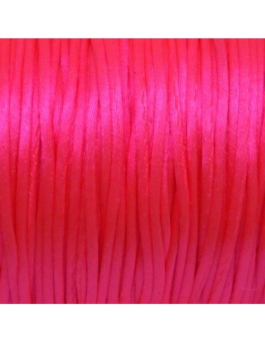 Ficelle chinoise rose fluo, pour tressage japonais, kumihimo