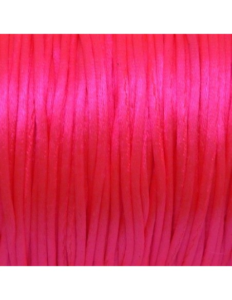 Ficelle chinoise rose fluo, pour tressage japonais, kumihimo