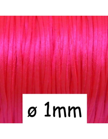 Cordon queue de rat rose fluo 1mm pour création DIY