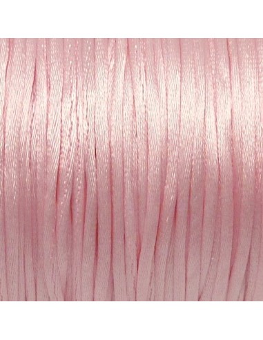Cordon 1mm rose pâle pour création bracelet, tressage japonais, kumihimo