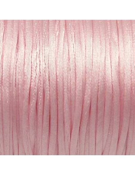 Cordon 1mm rose pâle pour création bracelet, tressage japonais, kumihimo