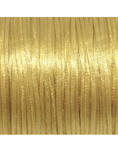 Cordon queue de rat pour tressage kumihimo doré pâle