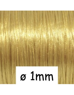 cordon satin 1mm pas cher doré pâle
