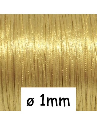 cordon satin 1mm pas cher doré pâle