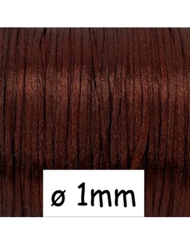 Cordon satin pas cher 1mm de couleur marron brique