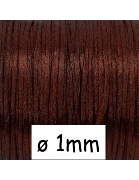 Cordon satin pas cher 1mm de couleur marron brique