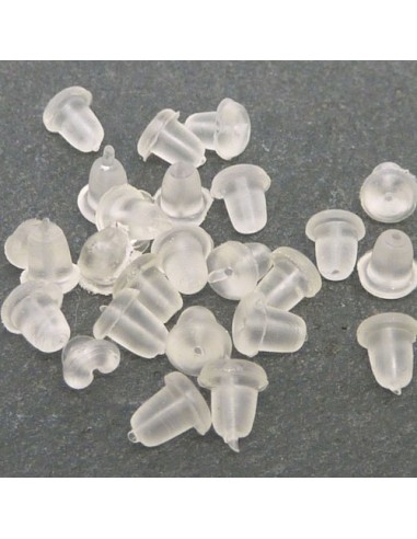 embout boucle d'oreille transparent, attaches, fermoir en plastique