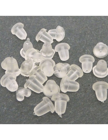 embout boucle d'oreille transparent, attaches, fermoir en plastique