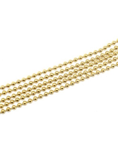 Chainette bille en acier inoxydable doré de 1,8mm