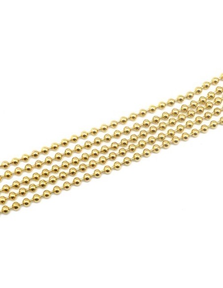 Chainette bille en acier inoxydable doré de 1,8mm