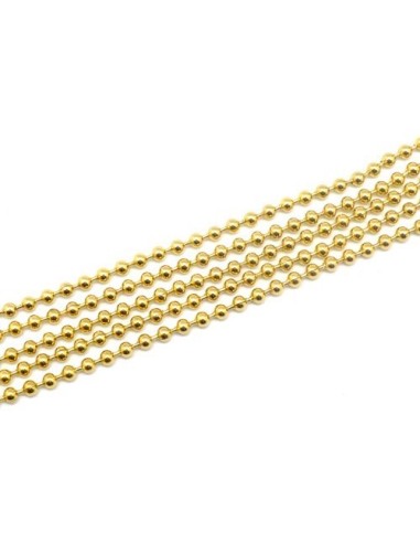 Chainette boule en acier inoxydable doré de 1,8mm