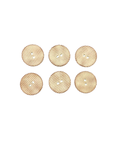 bouton beige rose rond 24mm en métal pour veste