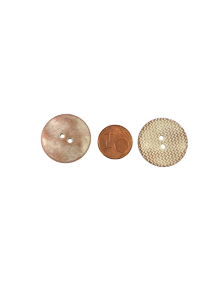 bouton rond beige rose en métal pour vestes, gilet, manteau