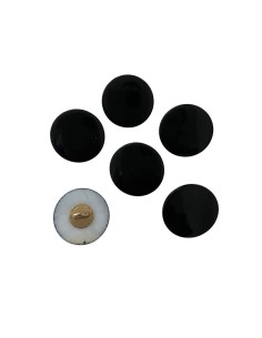 Bouton rond noir à queue en métal et acrylique 20mm 2