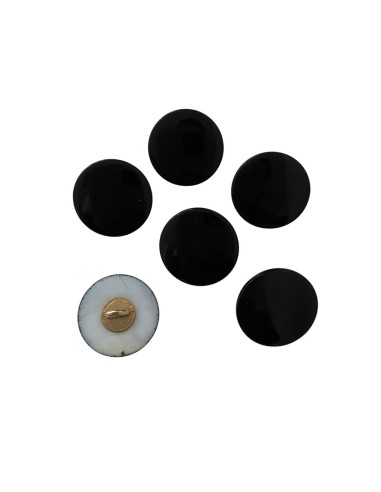 Bouton noir à queue en métal et acrylique diamètre 20mm