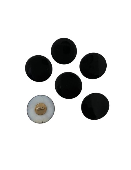 Bouton noir à queue en métal et acrylique diamètre 20mm