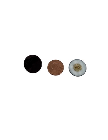 Bouton noir à queue métal et acrylique 20mm mercerie