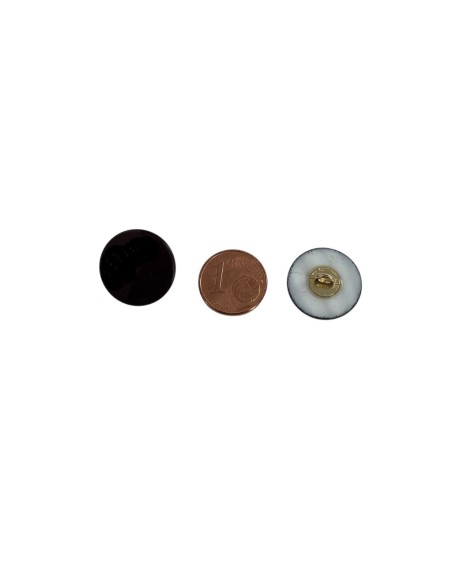 Bouton noir à queue métal et acrylique 20mm mercerie