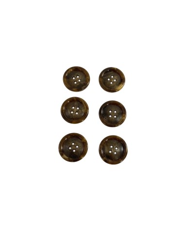 Bouton rond marron marbré, 20 mm pour couture