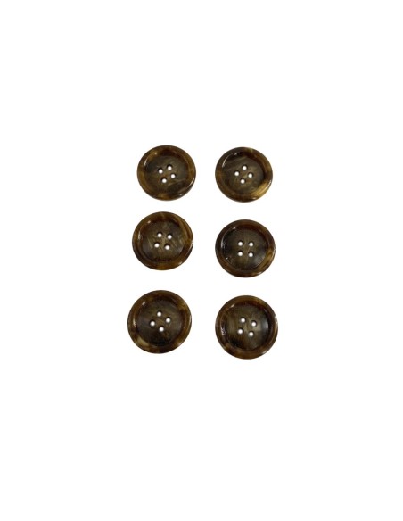 Bouton rond marron marbré, 20 mm pour couture