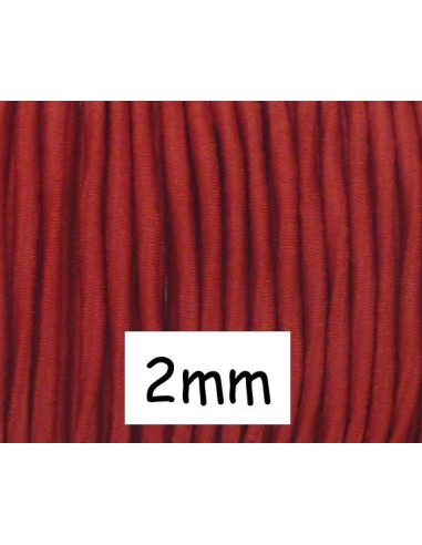 Fil élastique rond 2mm rouge pas cher