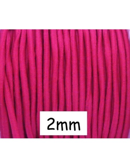 Cordon élastique 2mm rose vif pas cher