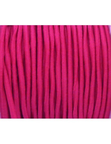 Elastique rond 2mm rose vif pour masque 
