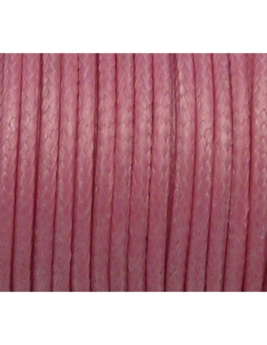 3,9m Cordon polyester enduit souple imitation cuir rose brillant 2mm